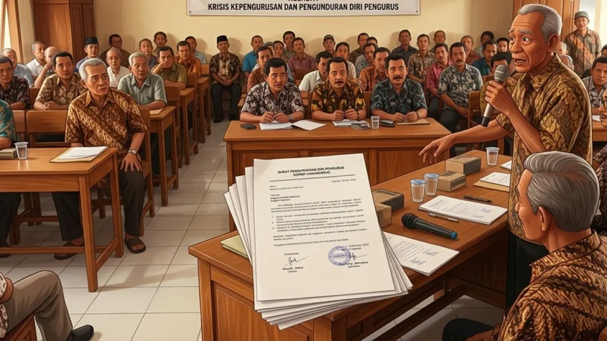 Ilustrasi pengurus koperasi mundur. (Ainul Hafidz/AI/Radar Jombang)