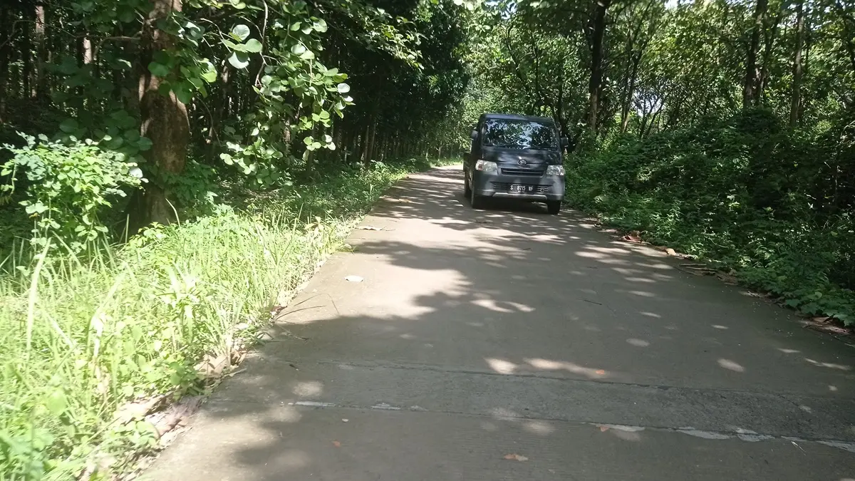 JADI PRIORITAS: Jalan kabupaten ruas Made-Asemgede di Desa Cupak, Kecamatan Ngusikan, Jombang belum dilengkapi PJU. (Ainul Hafidz/Radar Jombang)