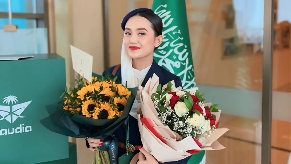 Ranitara Putri Zaeny, warga Kecamatan Ngoro, Jombang yang jadi pramugari kelas ekonomi di Saudia Airlines, maskapai nasional Arab Saudi.