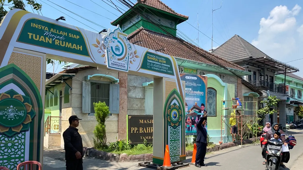 Muktamar ke-35 Nahdlatul Ulama (NU) di Pondok Pesantren Bahrul Ulum (PPBU) Tambakberas dipastikan meriah. (Anggi Fridianto/Radar Jombang)