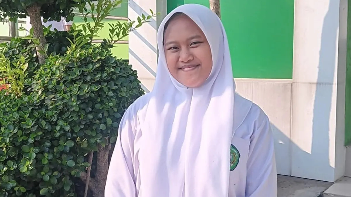 Nikita Amelia Ramadhani, Kelas 9-L MTsN &nbsp;4 Jombang PP Mambaul Maarif Denanyar, Jombang. (Rojiful Mamduh/Radar Jombang)