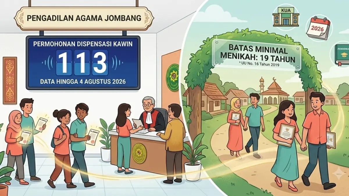 Ilustrasi dispensasi kawin. (Ainul Hafidz/AI/Radar Jombang)