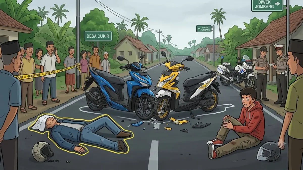 Ilustrasi kecelakaan lalu lintas. (Ainul Hafidz/AI/Radar Jombang)