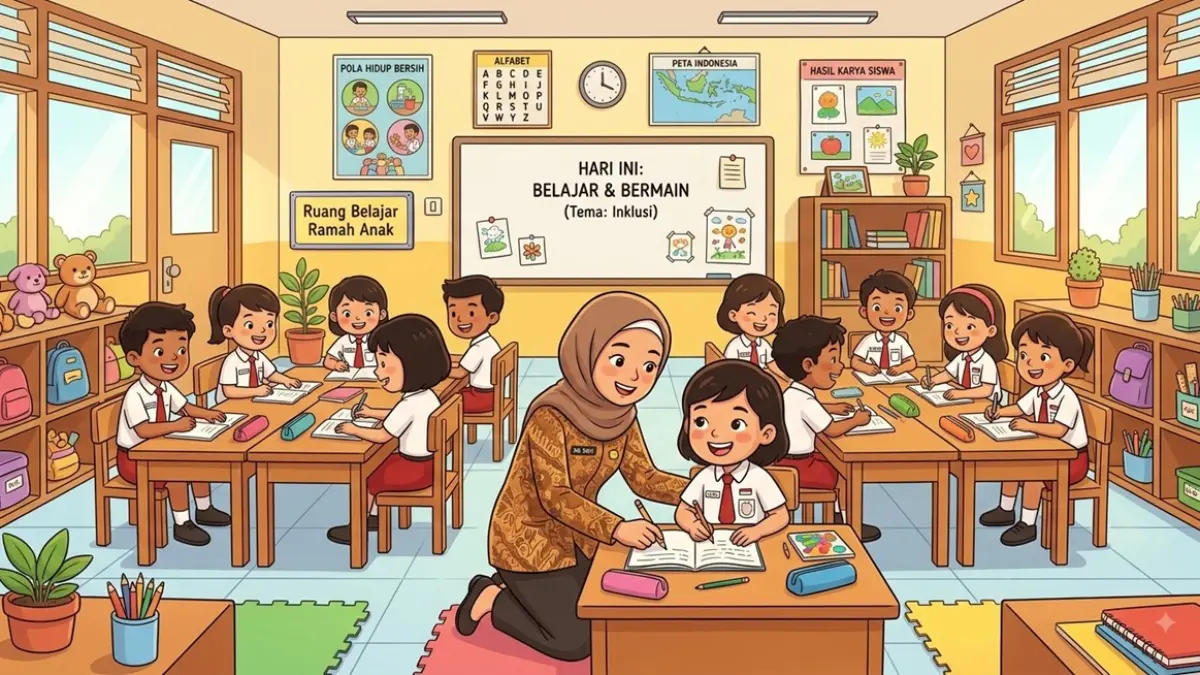 Ilustrasi sekolah ramah anak. (Ainul Hafidz/AI/Radar Jombang)