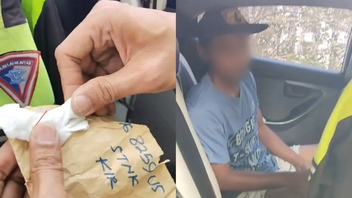 Unit Turjawali Satlantas Polres Jombang mengamankan AF, 31, sopir truk tronton yang kedapatan membawa sabu di dalam kabin kendaraannya, Selasa (11/8) siang. (IST)
