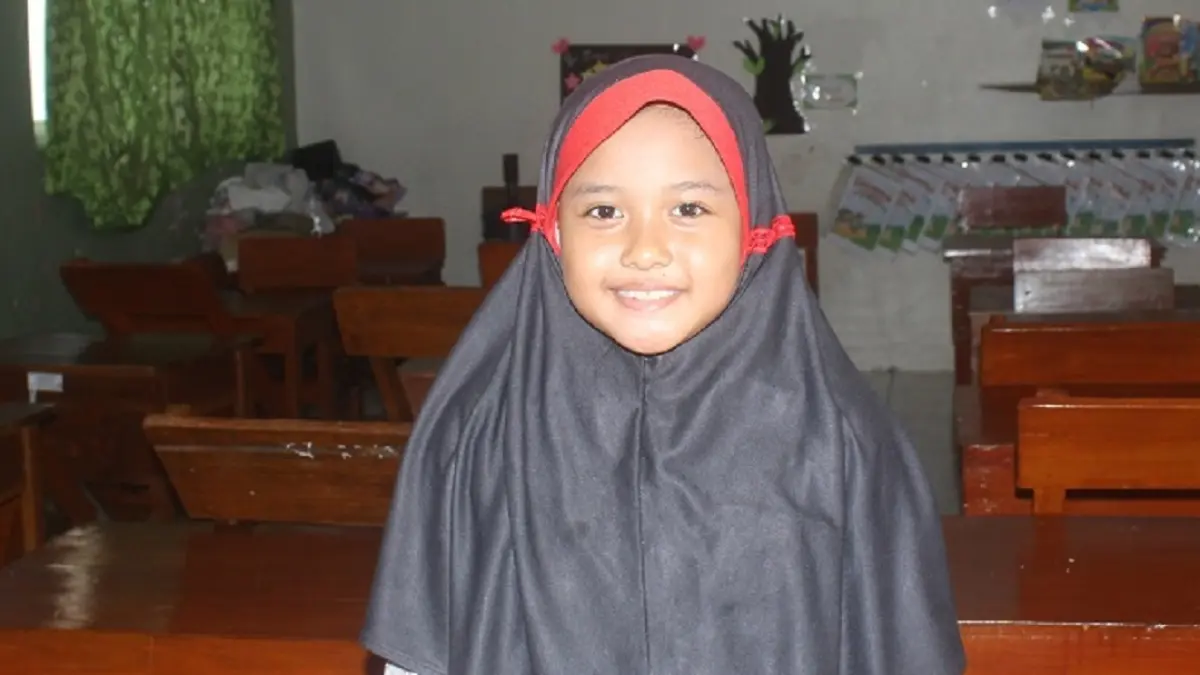 Karimah Nabila Zulfa, Kelas 4 Ibnu Zuhri SD Islam Tebuireng Ir Soedigno Kecamatan Kesamben, Jombang. (Rojiful Mamduh/Radar Jombang)
