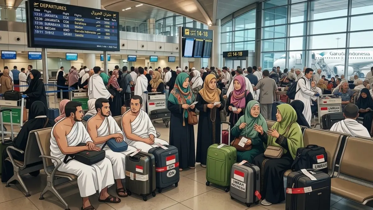 Ilustrasi umrah. (Ainul Hafidz/AI/Radar Jombang)