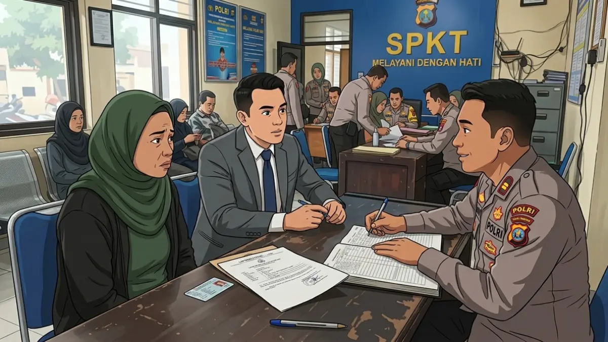Ilustrasi lapor polisi. (Ainul Hafidz/AI/Radar Jombang)