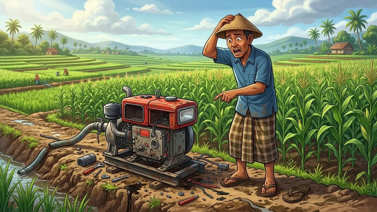 Ilustrasi maling onderdil diesel. (Ainul Hafidz/AI/Radar Jombang)