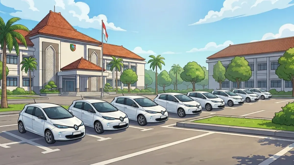 Ilustrasi mobil listrik. (Ainul Hafidz/AI/Radar Jombang)