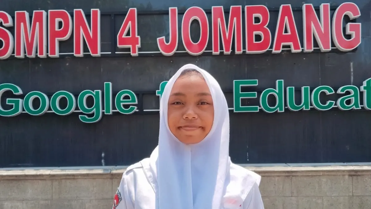 Amanda Nur Salsa Billa, Kelas 8A SMPN 4 Jombang. (Dwi Aris/Radar Jombang)