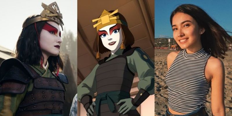 Karakter Suki dalam Film Avatar: The Last Airbender dan pemeran aslinya, Maria Zhang.