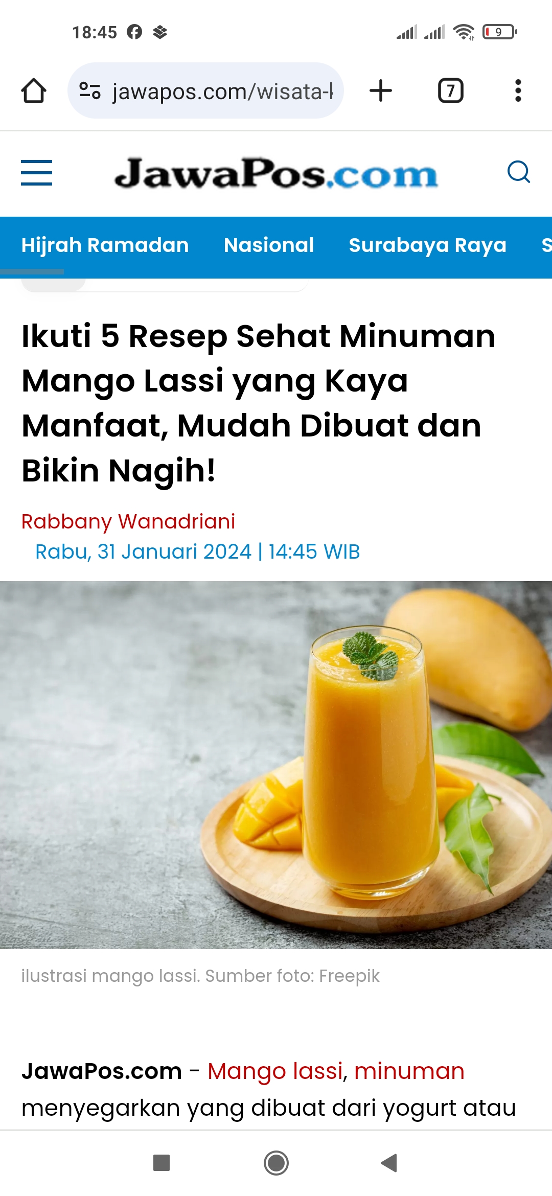 Ilustrasi mangga. (Sumber foto: Freepik)