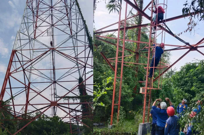 Aksi nekat seorang mahasiswi menggegerkan warga di lingkungan kampus kawasan Kecamatan Genuk Semarang, Senin (4/3).