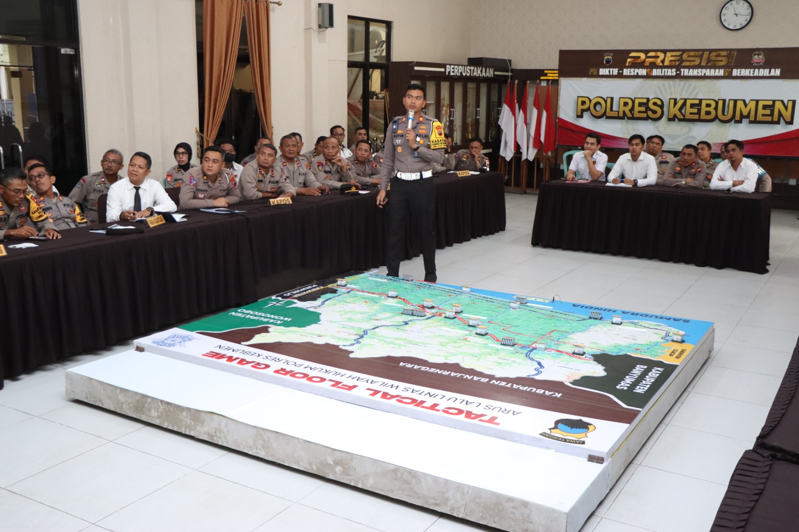 PERSIAPAN MUDIK : Jajaran Polres Kebumen menggelar latihan pengamanan Operasi Ketupat Candi (OKC) untuk menyambut mementum arus mudik maupun balik.