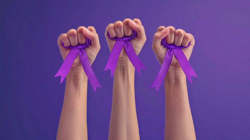 Peringatan Hari Lupus Sedunia yang disimbolkan dengan pita warna ungu.