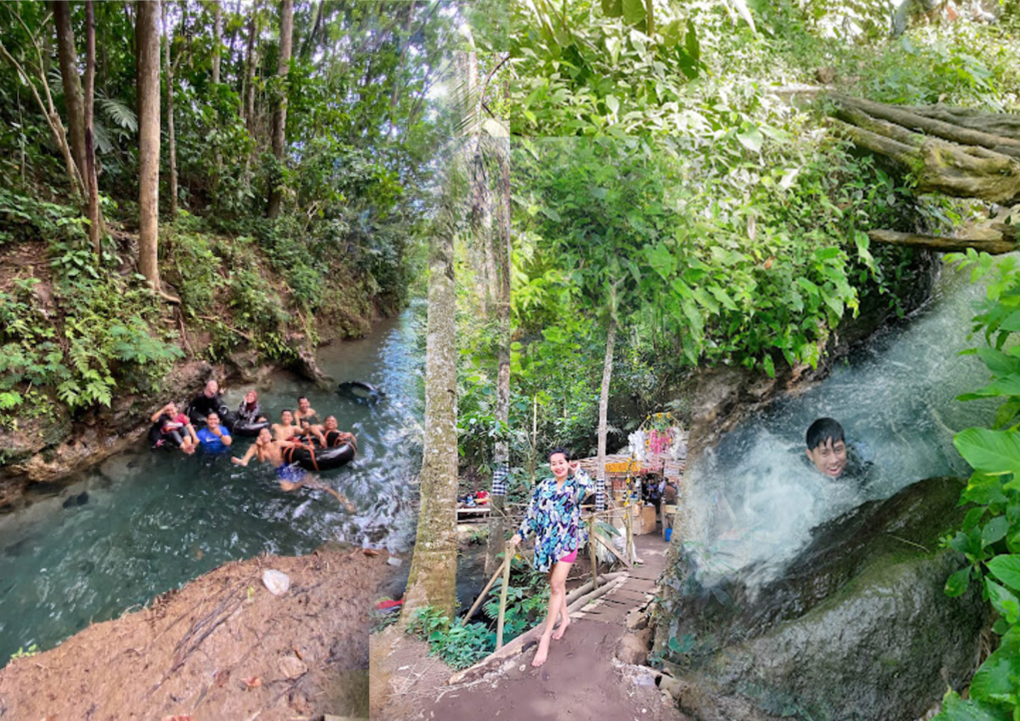 Wisatawan dapat bermain air sepuasnya di aliran air yang jernih.
