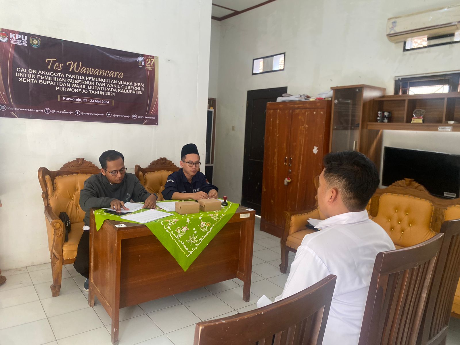 Prosesi tes wawancara calon anggota PPS di Kabupaten Purworejo pada Selasa (21/5).