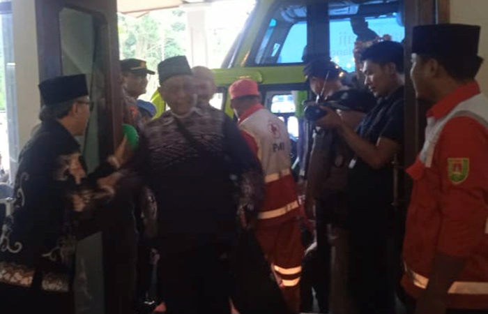 HAJI MABRUR: Rombongan jemaah haji telah tiba di Pendopo drh Soepardi, kompleks Setda Kabupaten Magelang, (23/6).Dok: Prokompim Setda Kabupaten Magelang