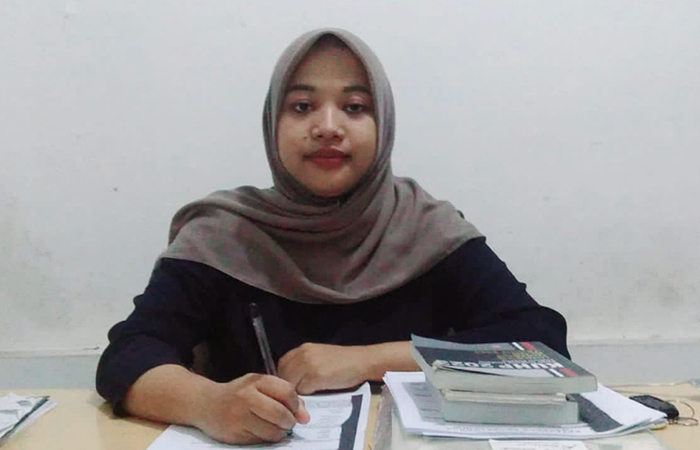 Tim Penasihat Hukum Sutaja Mangsur, Adinda Kurnia Solekhah. (M Hafied/Radar Jogja)