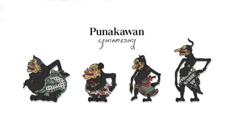 Punakawan: Semar, Gareng, Petruk, Bagong.