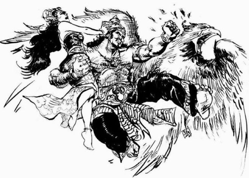 ILUSTRASI:&nbsp;Rahwana yang sedang menculik Sinta.