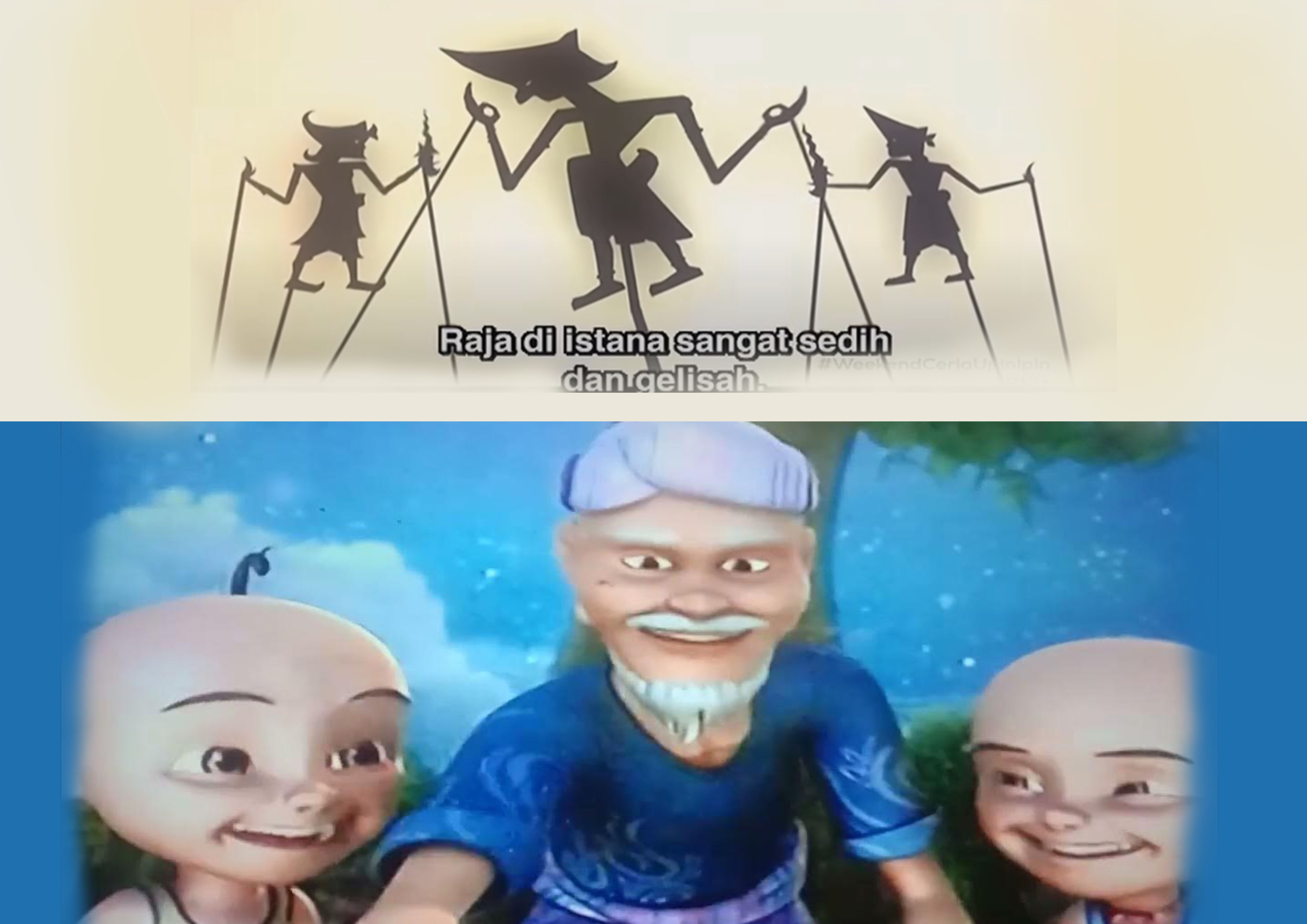 Wayang purwa di serial kartun Upin Ipin, Malaysia.