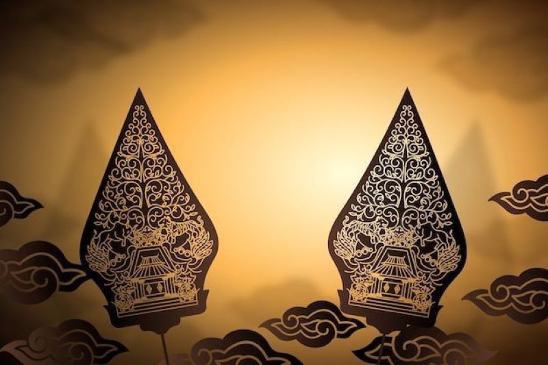 Gunungan wayang yang dipakai saat pementasan.