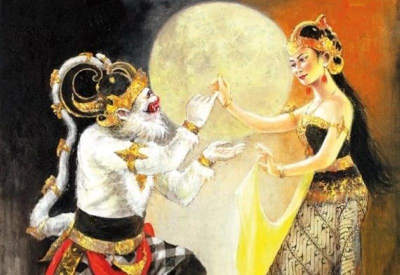 Ilustrasi Hanoman dan Trijata.