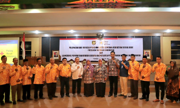 Acara pelepasan bagi DDS yang akan menerima Penghargaan Satya Lencana Kebaktian Sosial dari Presiden Republik Indonesia dan peluncuran layanan digital PMI Purworejo, Kamis (1/8).