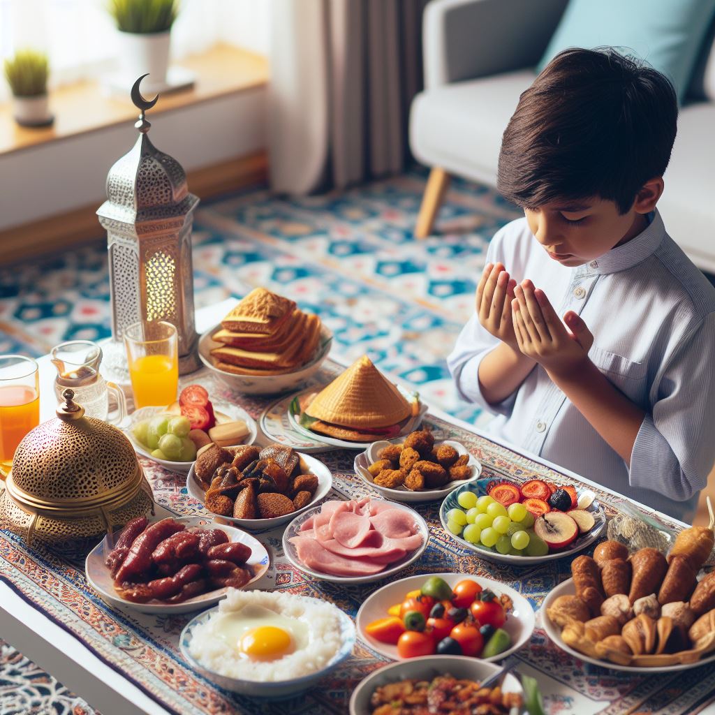 Berdoa sebelum makan.
