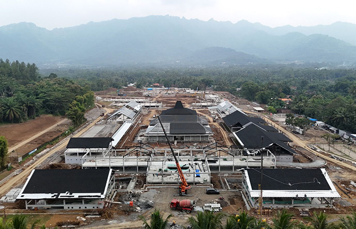BERPROSES: Pembangunan Kampung Seni Borobudur terus berproses dan rencananya akan diresmikan September mendatang.Dok: Brantas Abipraya