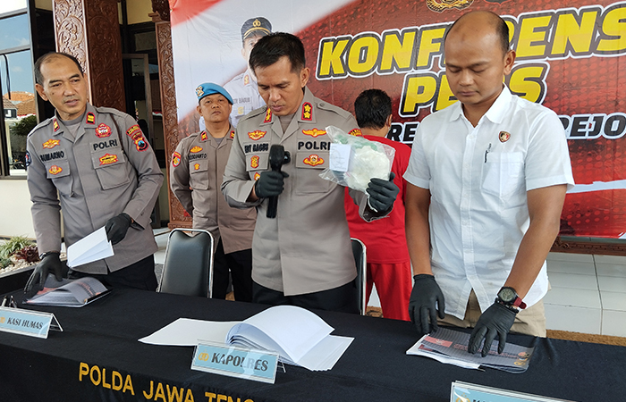 Polres Purworejo berhasil gagalkan kurir sabu yang hendak mengantarkan sabu ke Kebumen.JIHAN ARON VAHERA/RADAR JOGJA