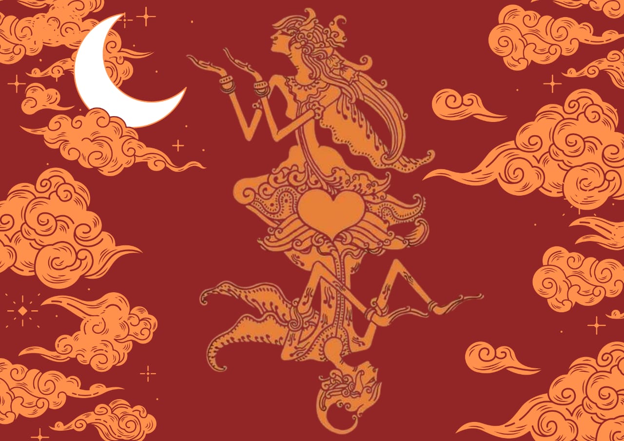 Illustrasi Raden Kamajaya dan Dewi Kamaratih (Sumber Gambar: Pinterest dan Editing Penulis)