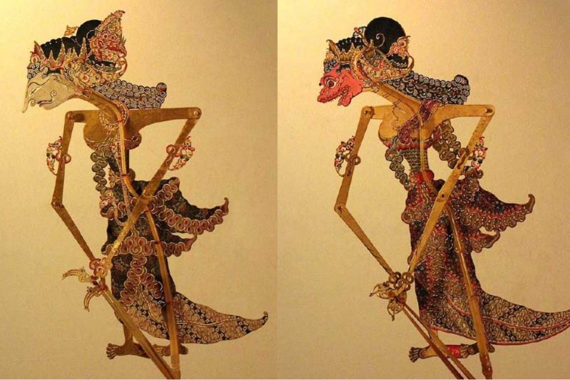 Ilustrasi wayang Dewi Anjani saat dari manusia menjadi berwajah kera.