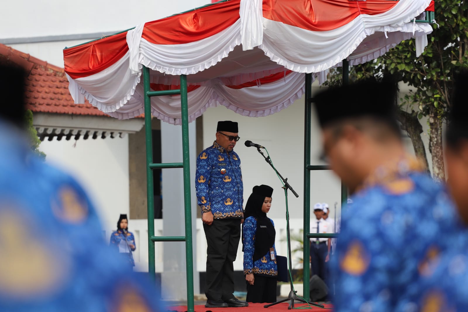 Upacara peringatan Hari Kesakitan Pancasila di halaman Kantor Bupati Purworejo, Selasa (1/10).