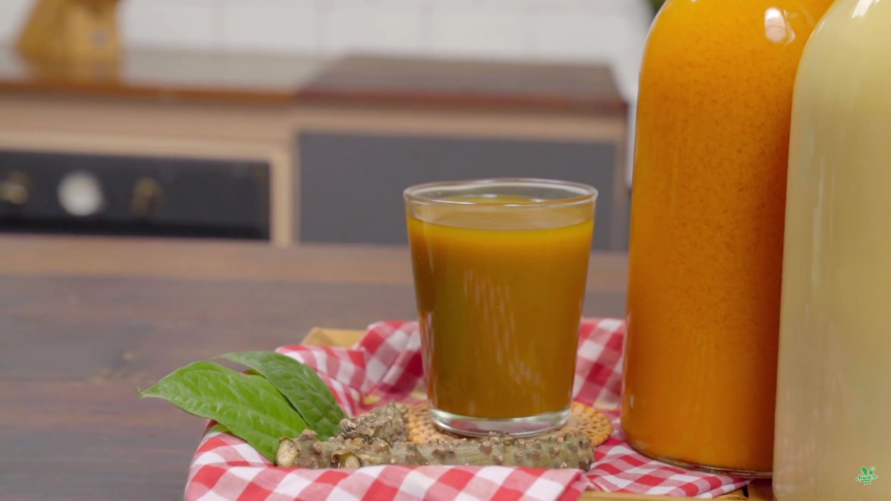 Jamu pahitan brotowali saat disajikan.