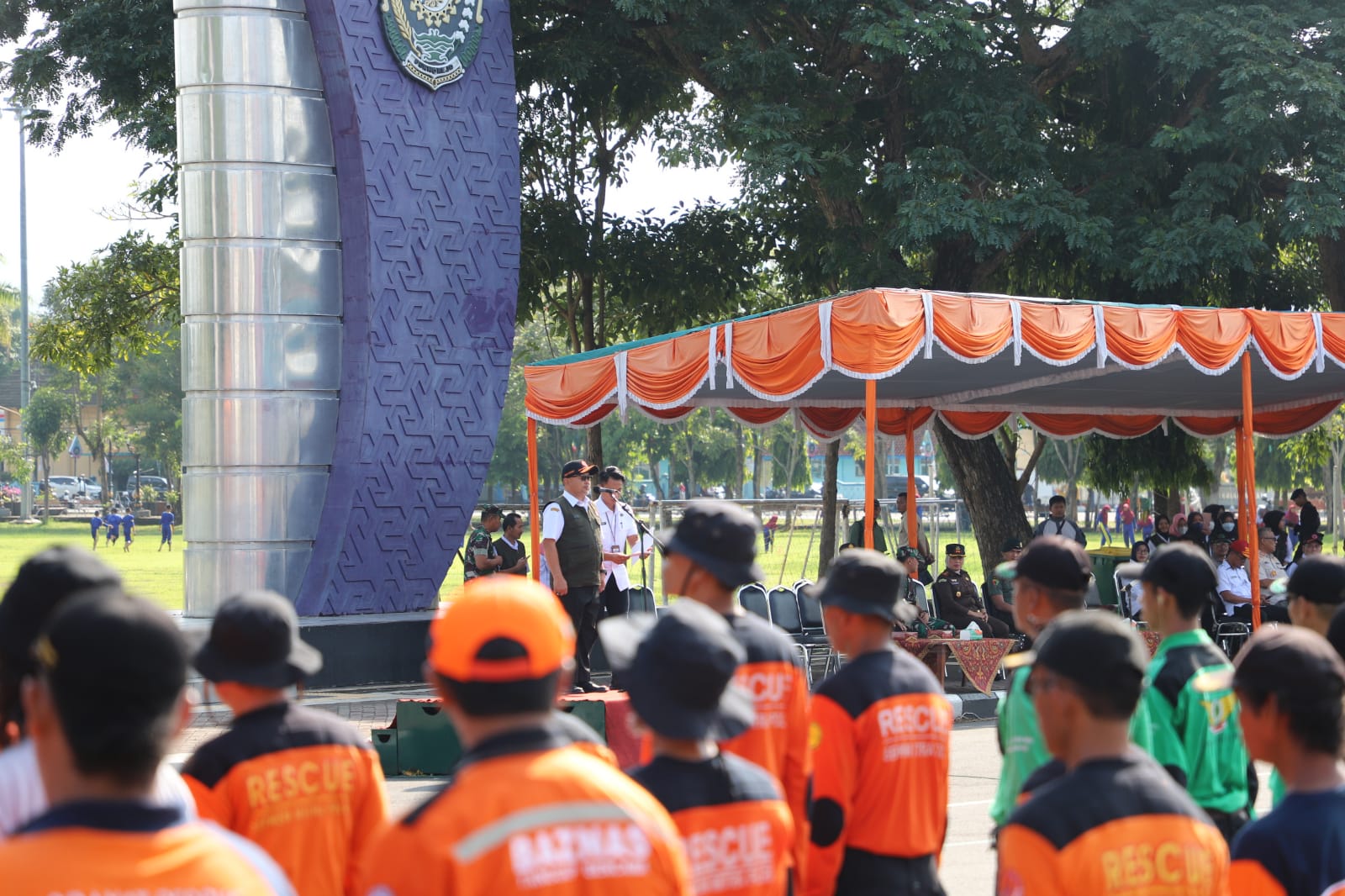 Pemkab Purworejo untuk Radar Jogja  Apel Siaga Bencana Hidrometeorologi Kabupaten Purworejo 2024 di depan Kantor Bupati Purworejo pada Rabu (20/11).  &nbsp;