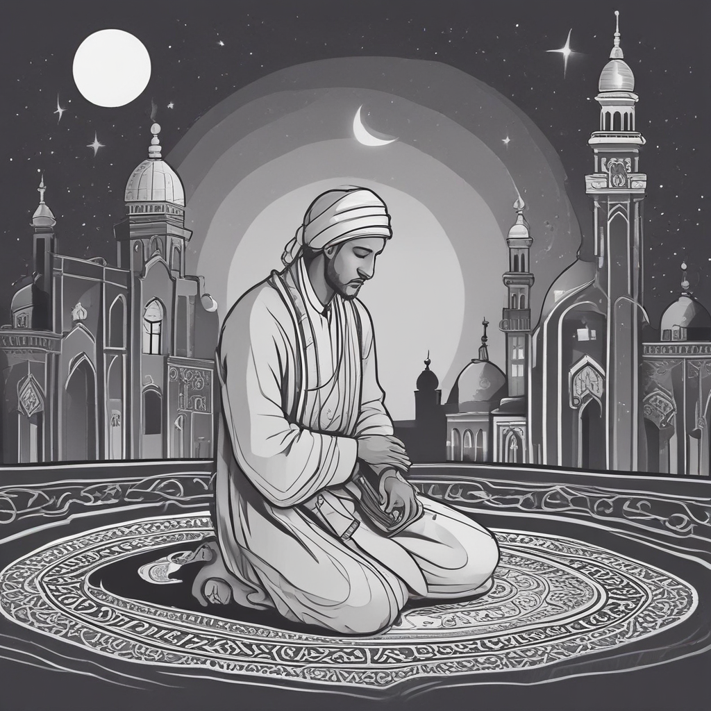 Ibadah umat muslim di tengah malam.