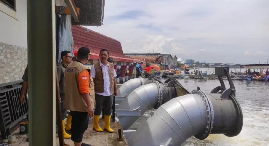 Sejumlah titik banjir di Kaligawe mulai surut.