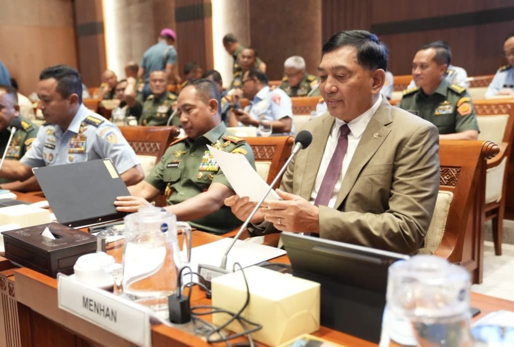Menhan Sjafrie menghadiri Rapat Kerja Komisi I DPR RI Sumber: Kemhan