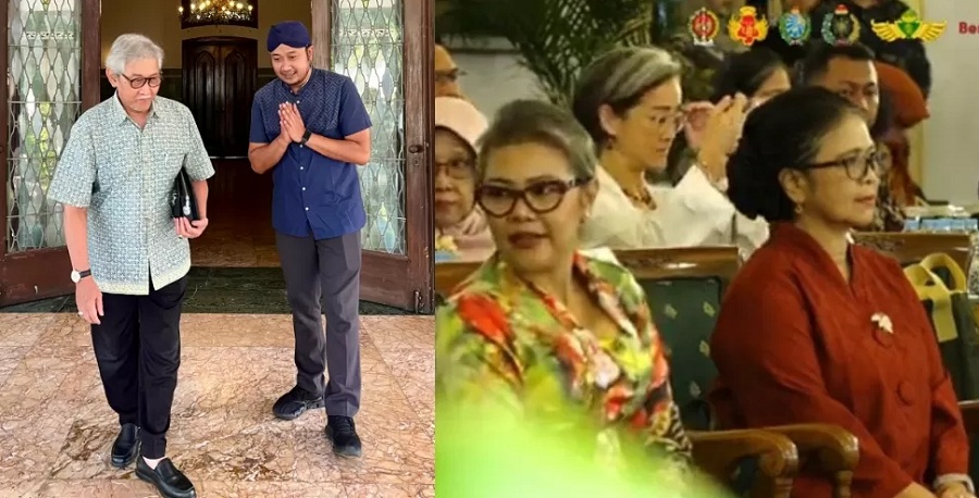 Maha menteri Tedjowulan dan KGPH Hangabehi di rumah dinas wali kota Loji Gandrung. Foto kanan, GKR Panembahan Timoer hadiri Catur Sagatra di Bangsal Kepatihan, Kompleks Kantor Gubernur DIY.