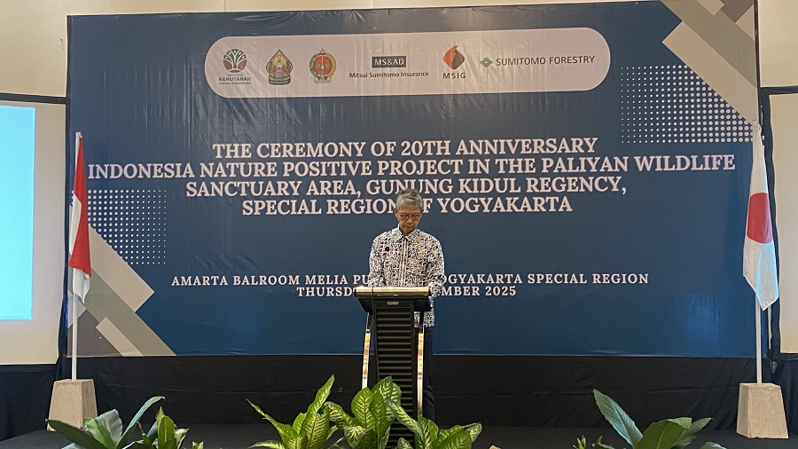 Peringatan 20 proyek pemulihan ekosistem kawasan SM Paliyan di Hotel Melia Purosani Yogyakarta, Kamis (4/12/2025)