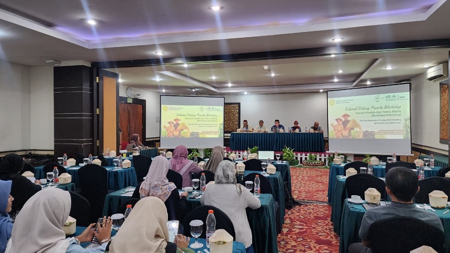 LATIH:&nbsp;Suasana kegiatan workshop dan temu bisnis Upland Kementan yang diselenggarakan di The Rich Hotel Yogyakarta, Jumar (12/12/2025).