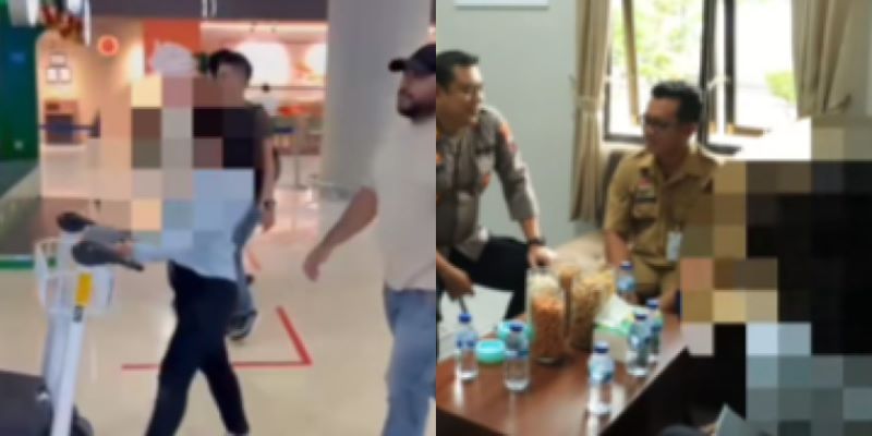 Kondisi saat WNI berhasil kembali pulang ke tanah air dengan dijaga beberapa orang.