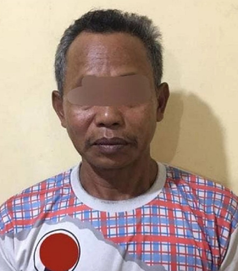 Pria berinisial G, warga Desa Purworejo, Gemolong, Sragen ditangkap olisi karena menghamili anak tirinya. (Dokumentasi Polres Sragen)
