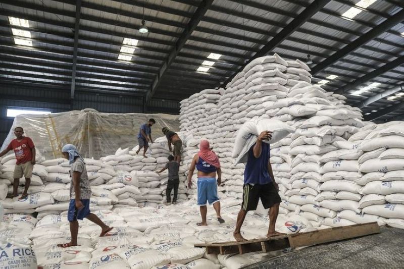 Stok beras lokal yang hendak didistribusikan ke berbagai wilayah.