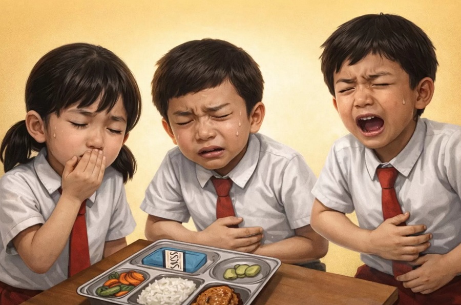 Ilustrasi ratusan siswa diduga keracunan MBG di Ngadirojo, Wonogiri.