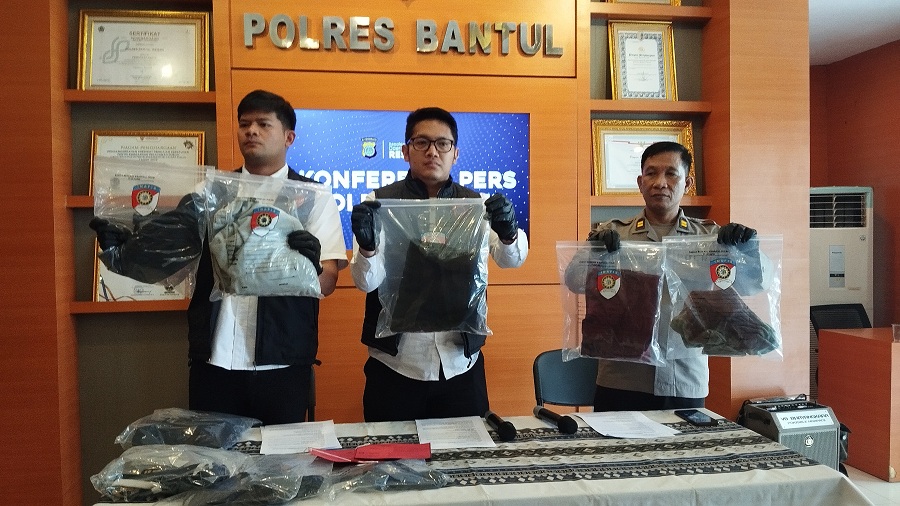 GELAR PERKARA: Polres Bantul berhasil menangkap pelaku dalam kasus penusukan mahasiswa asal Papua yang terjadi di Ngestiharjo Senin (19/1/2026) lalu.&nbsp;