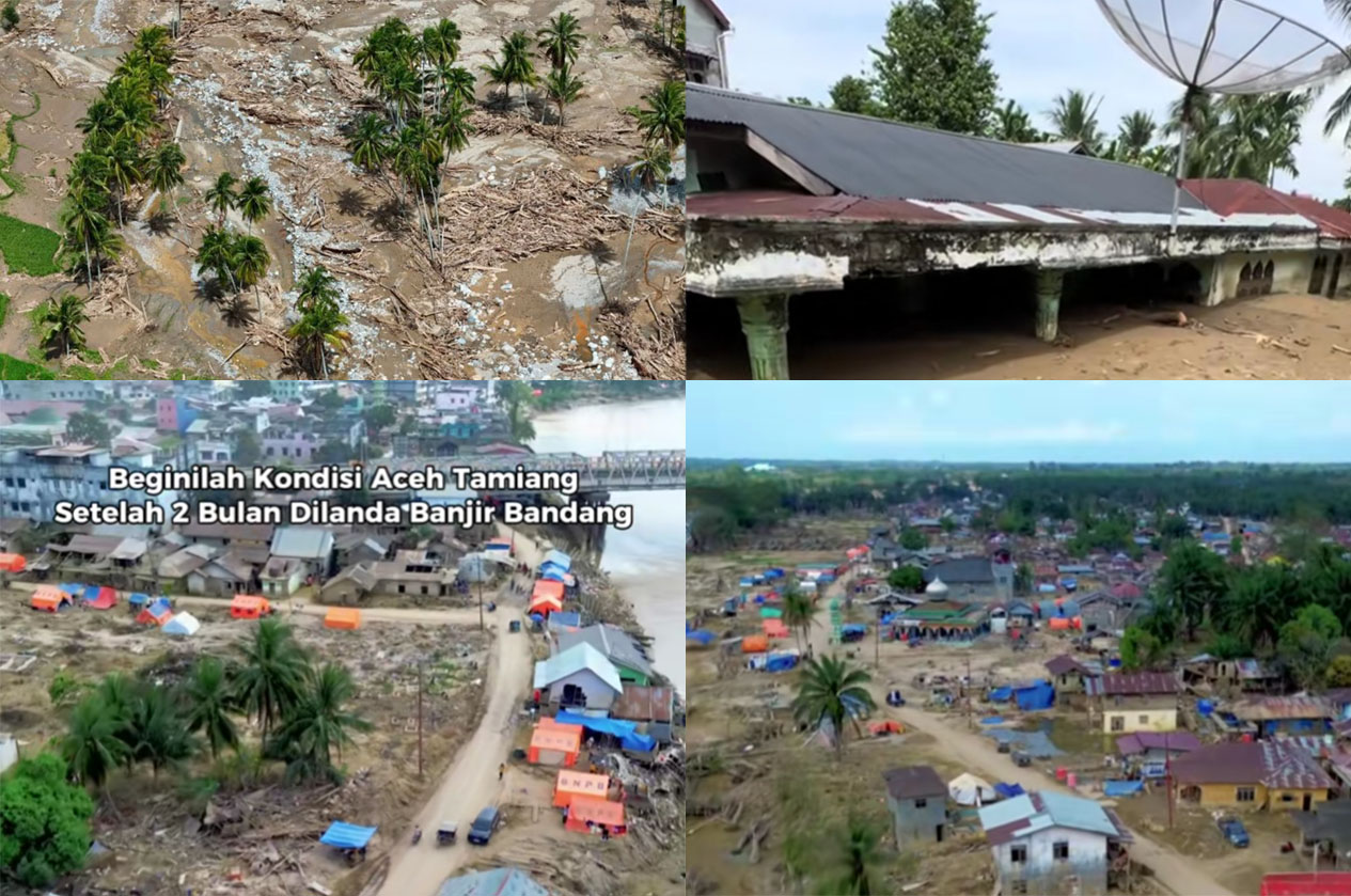 Foto pemandangan pasca dua bulan terdampak banjir Sumatera.
